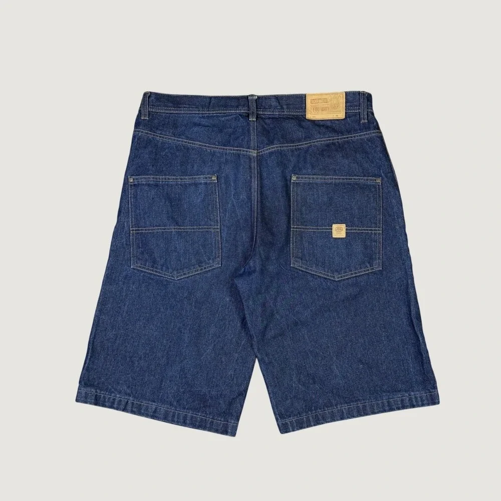 Ecko Unltd Mens Denim Foundry Shorts Dark Wash Baggy Y2K Streetwear Blue W38